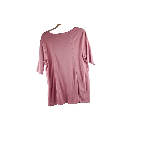 J. Jill Pima Seamed Elbow Sleeve Comfort Tunic T-Shirt Pink 100% Pima Cotton XL - Picture 4 of 7